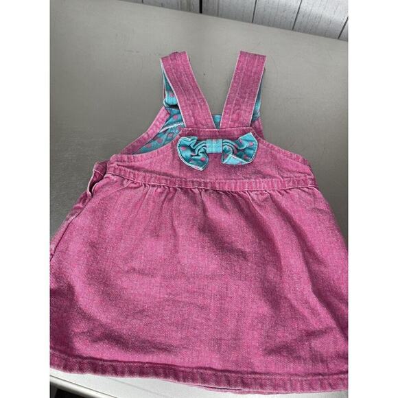 Vintage OshKosh B'gosh Pink Polka Dot Overall Dress 24 Months Union Made USA - Picture 4 of 8